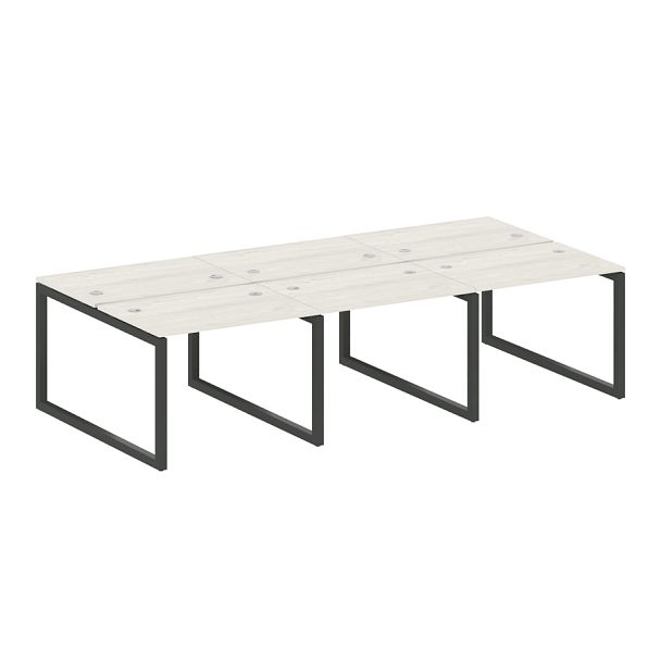 Metal System Quattro Р. ст. на 6 раб. места на О-образном м/к 50БО.СМ-6.1 Дуб наварра/Антрацит металл 3000*1475*750 - Вид 1