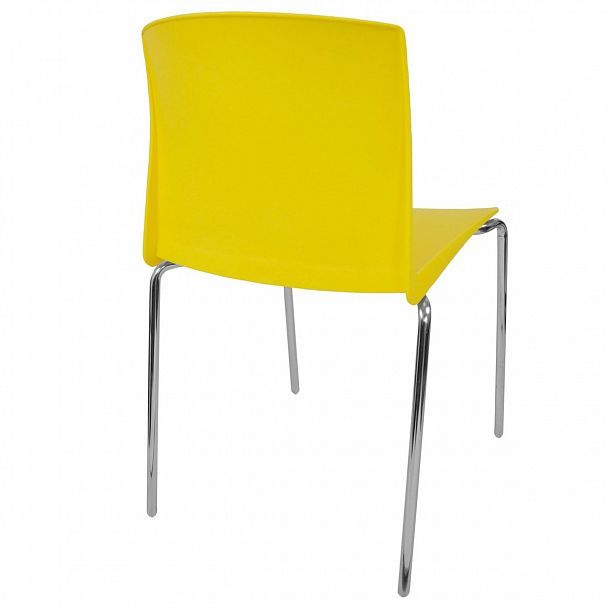 Стул Pull (4 ножки) каркас Хром, желтый, стопируемый - Вид 2