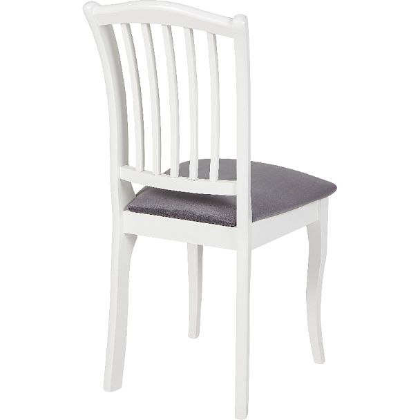 Стул деревянный с мягким сиденьем Элин Белый/Серый велюр - Вид 4
