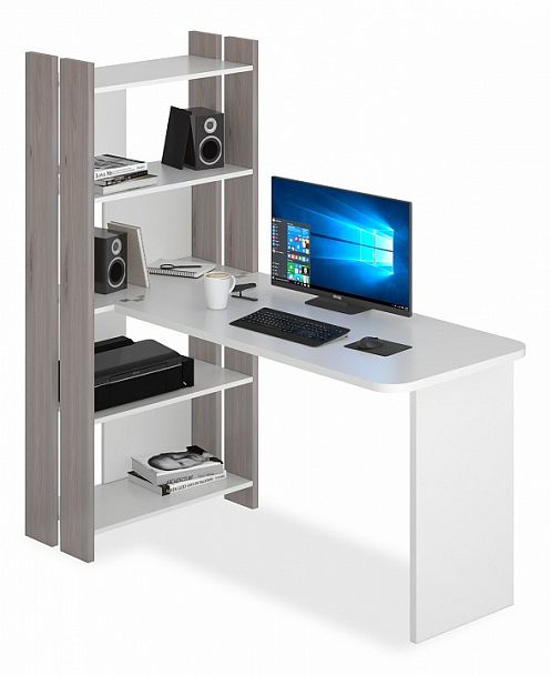 Стол компьютерный Домино Lite СТЛ-ОВ+С120Р Белый/Нельсон - Вид 1