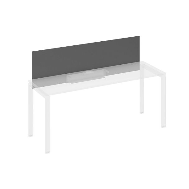 Экран настольный фронтальный для стола 180 с кабель-каналом A4 А4 Б 834 БП антрацит премиум / металлокаркас серый - Вид 1