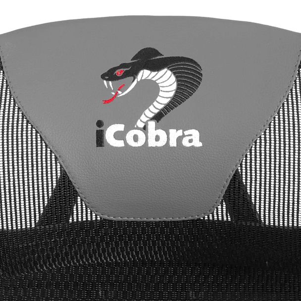 Кресло Айкобра/Icobra, ткань / иск. кожа, черный / серый - Вид 10