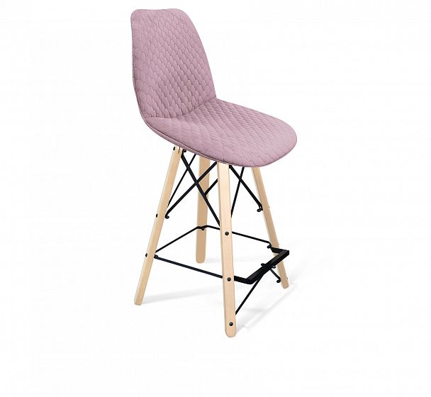 Стул полубарный Sheffilton SHT-ST29-C22/S80-1 розовый зефир/прозрачный лак/черный муар - Вид 1