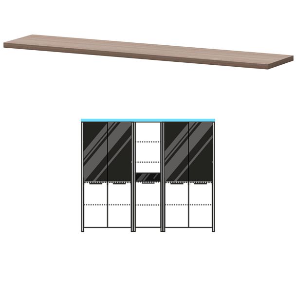 Топ КТ-75.38 Темный шимо 2180x441x38 Акцент - Вид 1