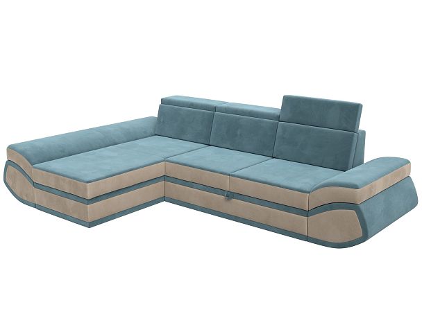 Диван угловой Лига-032 левый угол Велюр бирюзовый - Вид 5