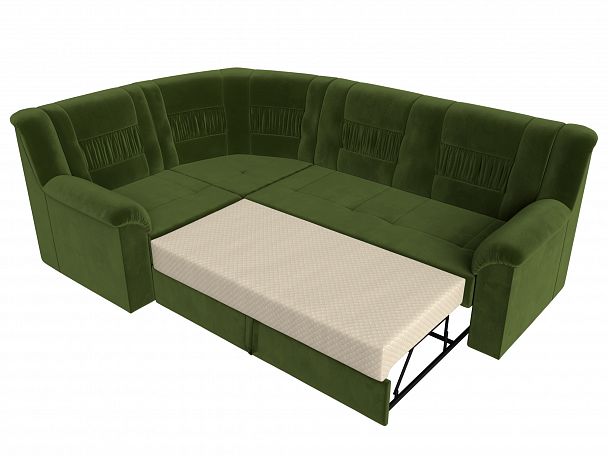 Угловой диван Карелия левый угол (полностью микровельвет зеленый) - Вид 6
