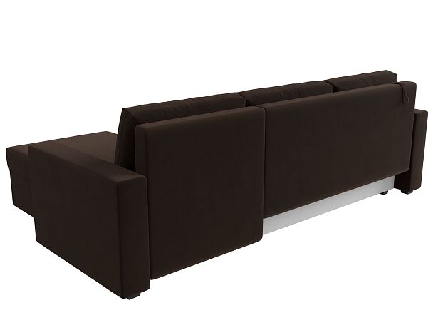 Угловой диван Траумберг Лайт правый (полностью микровельвет коричневый) - Вид 6