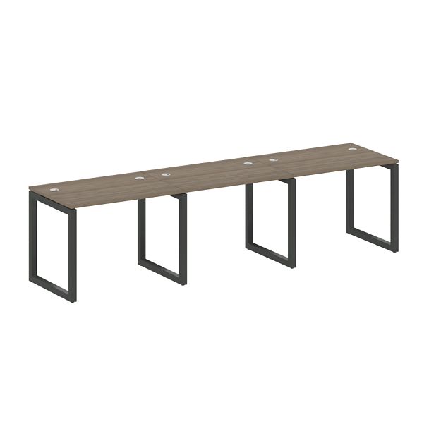Metal System Quattro Р. ст. на 3 раб. места на О-образном м/к 50БО.СМ-3.1 Вяз/Антрацит металл 3000*720*750 - Вид 1