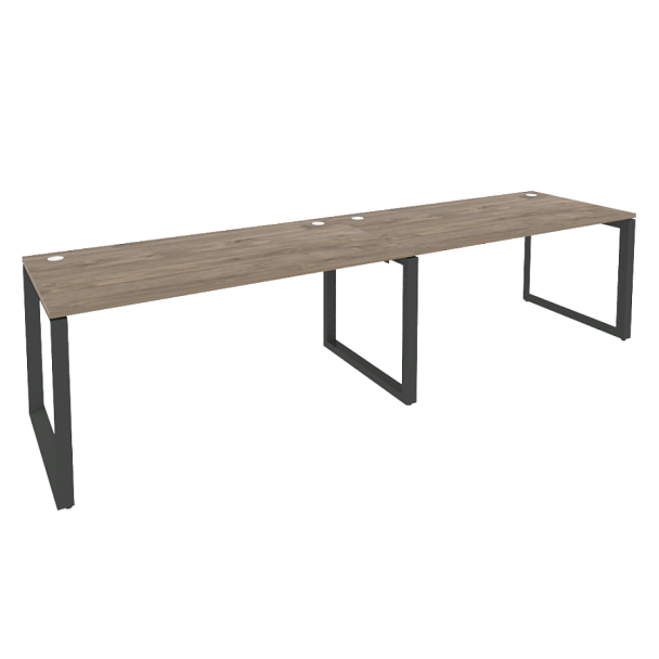 Onix Рабочая станция на О-образном м/к O.MO-RS-2.4.8 Тиквуд темный/Антрацит металл 3160*800*750 - Вид 1