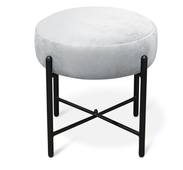 Пуф Sheffilton SHT-B4 серое облако/черный муар - Вид 1