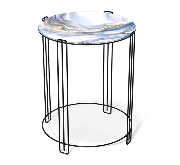 Столик журнальный Sheffilton SHT-CT53 млечный путь/черный муар - Вид 1