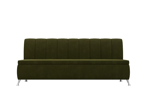 Кухонный прямой диван Кантри (полностью микровельвет зеленый) - Вид 2