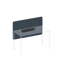 Экран настольный фронтальный тканевый с кабель-каналом Elevo А1 ЧР 857.02 BA40 синий (Bahama Denim) / черный гладкий - Фото предпросмотра