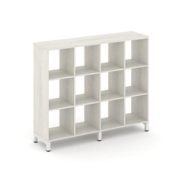 Стайл Проджект Каркас стеллажа 3 яр. SN.KS-340 Дуб Наварра/Металл Белый 1488*400*1248 - Фото предпросмотра