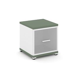 Concept Шкаф 1 узкая секция, 1 ниша CN.STU-113 RMW W Кобо/Белый Бриллиант/Металл Белый/Сатин 420*420*450 - Фото предпросмотра