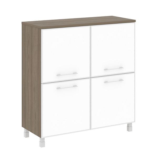 Yalta Шкаф квадратный LT.SD-1.2 R white Вяз/Стекло white 1098*452*1168 - Вид 1