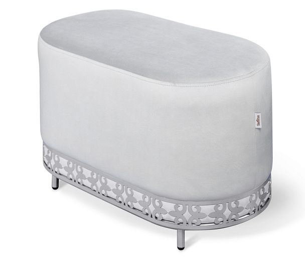 Банкетка Sheffilton SHT-B21-1 серое облако/хром лак - Вид 1