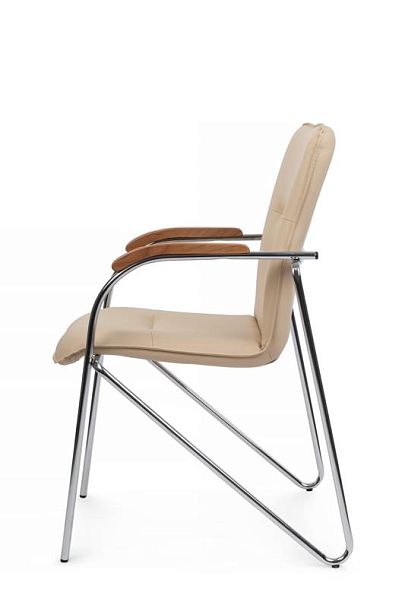 Стул Самба с деревянными подлокотниками SMB-02H Хром гальв. Бежевый - Вид 6