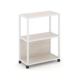 Shelf Mobile Стеллаж 3 уровня 1 секция VR.LT-STK-302.10 Денвер Светлый/Металл Белый 1000*400*1046 - Фото предпросмотра