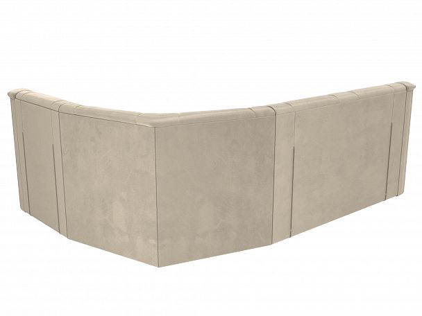 Угловой диван Карелия правый (полностью микровельвет бежевый) - Вид 7