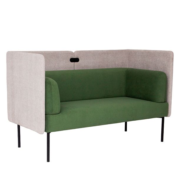 Диван Garda с экраном, велюр Galaxy Lite 09, ножки металл черный муар - Вид 1