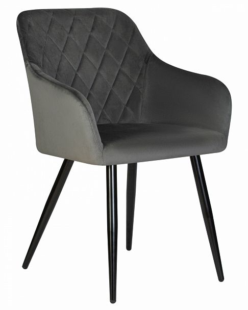 Стул обеденный DOBRIN ROBERT (черные матовые ножки, велюр V108-92 Антрацит) - Вид 1