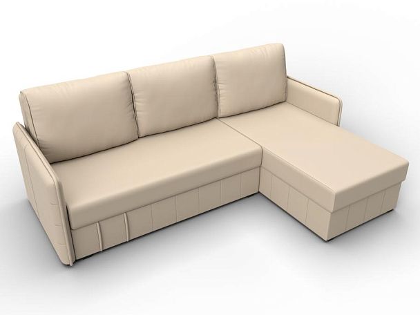 Диван угловой Слим угол универсальный Экокожа бежевый - Вид 6