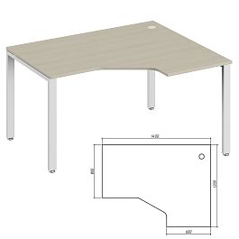 Эргономичный стол правый Trend Metal 140x120x75 дуб феррара - Фото предпросмотра