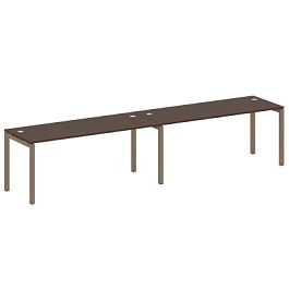 Metal System Quattro Р. ст. на 2 раб. места на П-образном м/к 50БП.СМ-2.5 Венге/Мокко металл 3600*720*750 - Фото предпросмотра