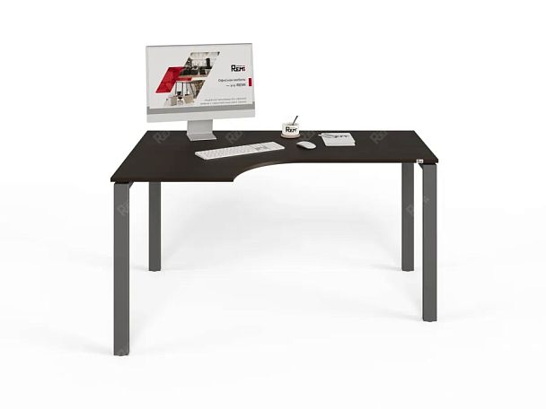 UNITY РМСУ9-14L ВЕНГЕ Стол на металлокаркасе угловой левый 1400х900х750 - Вид 2