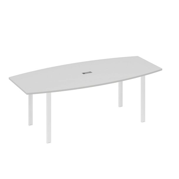 Стол 220 для переговоров фигурный на металлокаркасе UNO A4 А4 Б1 114 БП серый / металлокаркас белый - Вид 1