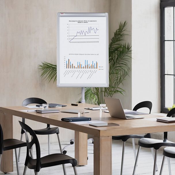 Доска-флипчарт магнитно-маркерная 70x100 см, передвижная, на пятилучии, STAFF, 238003 - Вид 8