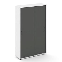 Стайл Проджект Шкаф-купе для одежды SN.SHK-003 Белый/Белый/Антрацит/Черный Ручки 1200*400*1982 - Фото предпросмотра