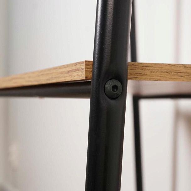 Стеллаж на металлокаркасе "Скандинавия-14", 450х385х1470 мм, 4 полки ЛДСП, черный/дуб, CТCП14 Ч - Вид 6