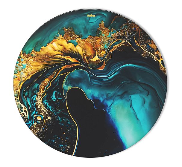 Стол Sheffilton SHT-TU34-P/TT32 80 СТЕКЛО/МДФ черный/королевский синий - Вид 4