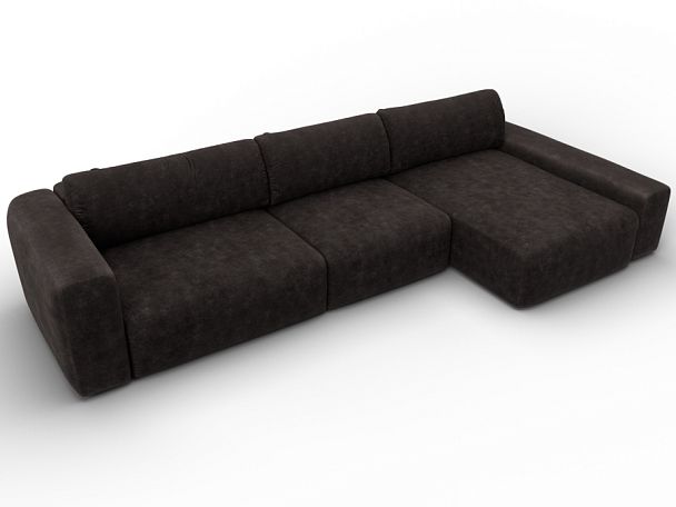 Диван угловой Лига-066 НПБ Лонг угол правый Велюр коричневый - Вид 6