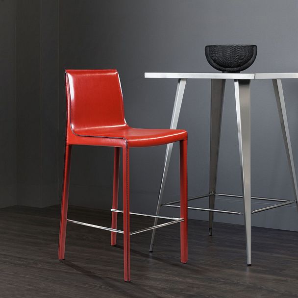 Стул полубарный Barrie, кожа ретро-красный - Вид 8