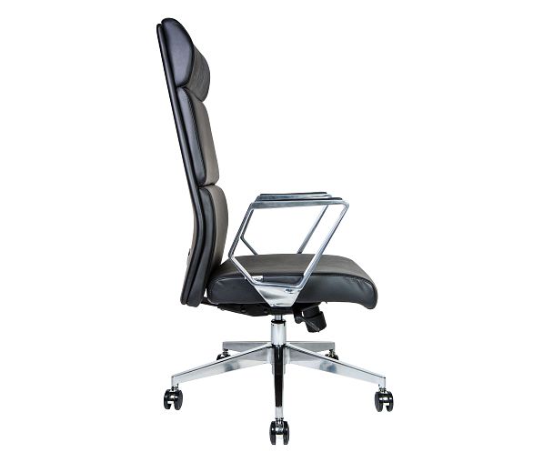 Кресло Лондон ЛЮКС / хром / черная экокожа - Вид 3