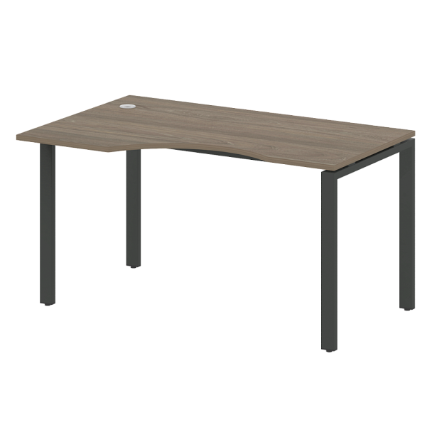 Metal System Стол криволинейный левый на П-образном м/к БП.СА-2 (L) Вяз/Антрацит металл 1400*900*750 - Вид 1