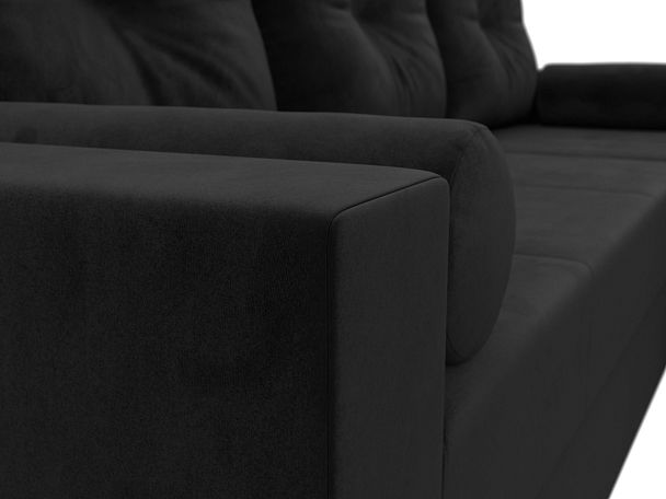 Диван угловой Верона Лайт угол правый (полностью велюр черный) - Вид 4