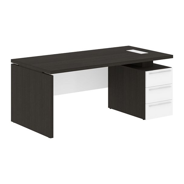 Стол письменный СП-064-25-04(R) Дуб Мореный/Белый глянец 1800х900х750 KANON - Вид 1