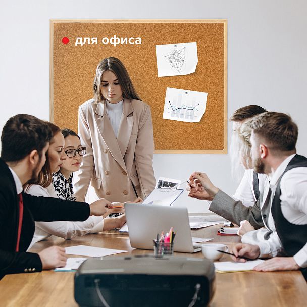 Доска пробковая для объявлений 90х120 см, деревянная рамка, ГАРАНТИЯ 10 ЛЕТ, РОССИЯ, BRAUBERG, 236861 - Вид 13