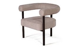 Кресло Biggi, шенилл Puffy beige / опоры черные - Фото предпросмотра