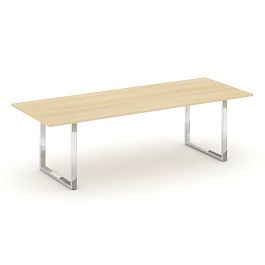 Style Project Direct Lux Стол переговорный M-SN-6O.SPRG-258.3 Акация Лорка/Нержавеющая Сталь/Хром 2580*980*25 - Фото предпросмотра