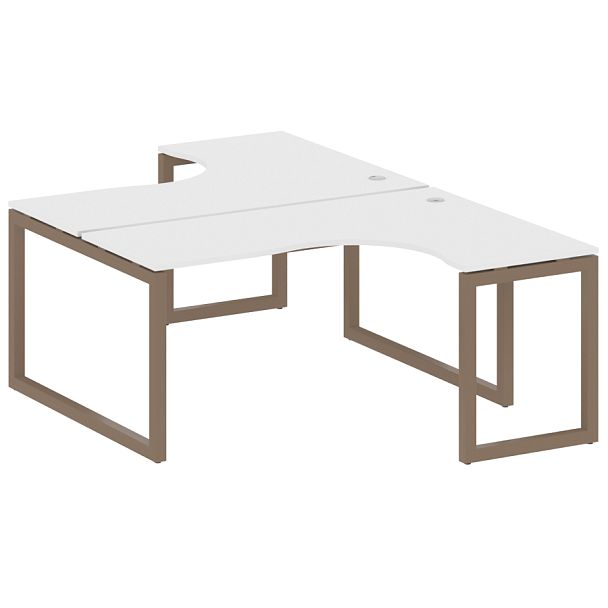 Metal System Quattro Р. ст. криволинейная на О-образном м/к 50БО.РАС-СА-2.4 Белый/Мокко металл 1600*2435*750 - Вид 1