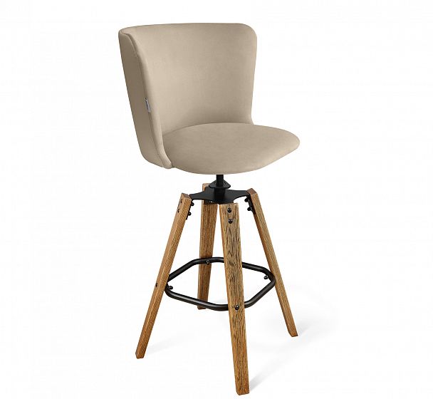 Стул барный Sheffilton SHT-ST36/S93 ванильный сахар/браш.коричневый/черный - Вид 2