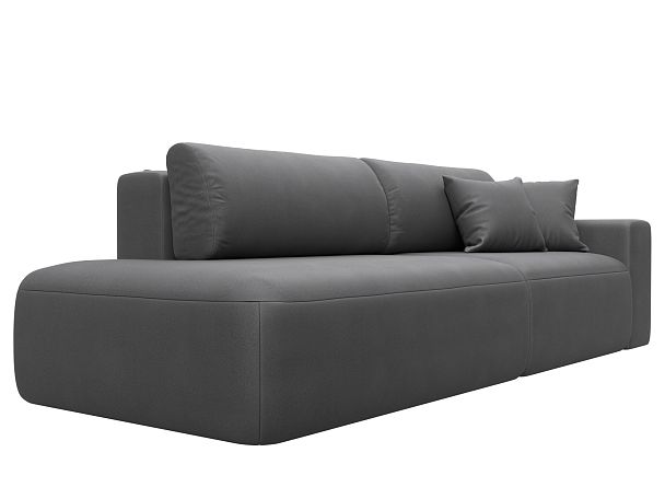 Диван прямой Лига-036 НПБ Модерн подлокотник справа Искусственная замша серый - Вид 3