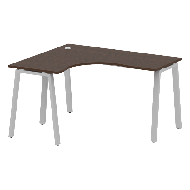 Metal System Стол криволинейный левый на А-образном м/к БА.СА-3 (L) Венге/Серый металл 1400*1200*750 - Вид 1