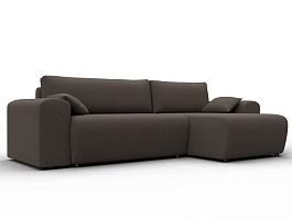 Диван угловой Лига-099 угол универсальный Рогожка коричневый - Фото предпросмотра