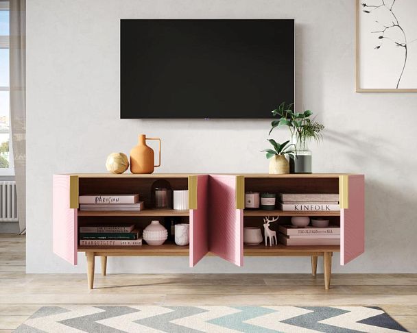 Комод под TV с четыремя дверками Line LN06/GR1/pink - Вид 2